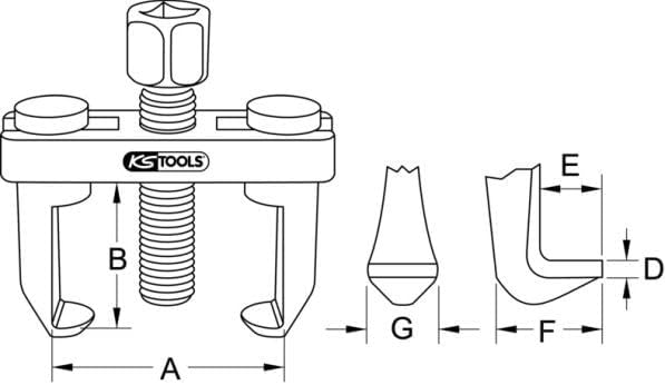 KS Tools 700.1185 Universal-Scheibenwischarm-Abzieher 2-armig