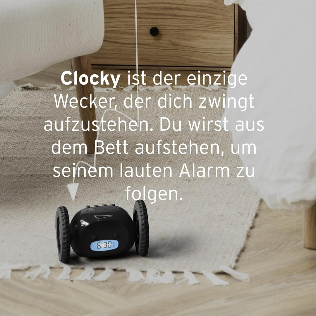 CLOCKY Lauter Digital Wecker Laut für tiefschläfer Erwachsene Jugendliche Lustig für schwerhörige sc