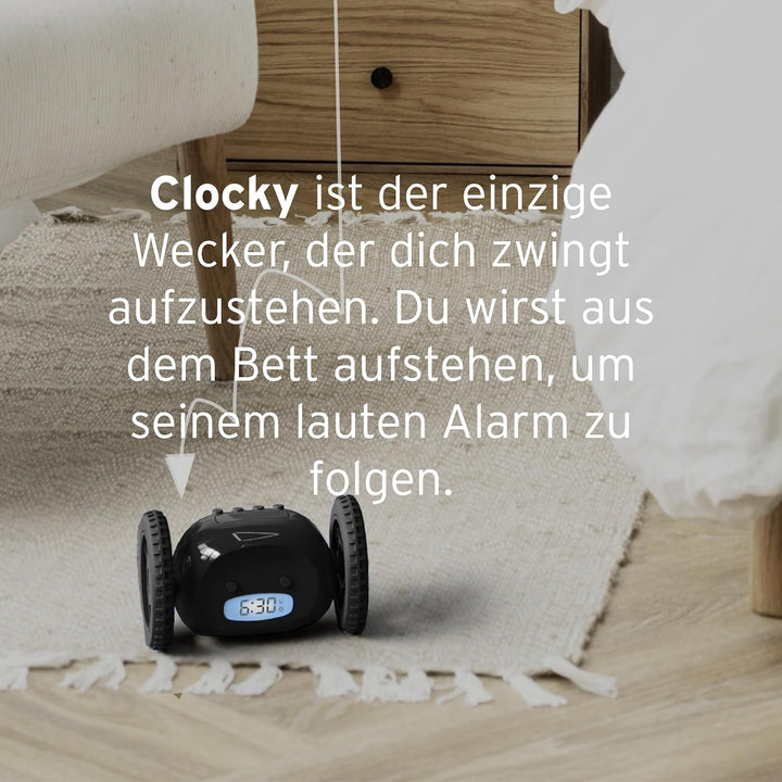 CLOCKY Lauter Digital Wecker Laut für tiefschläfer Erwachsene Jugendliche Lustig für schwerhörige sc