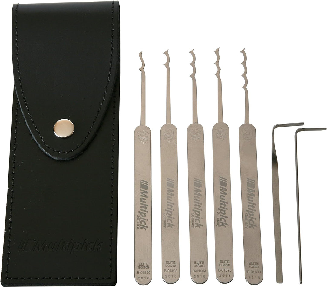 Multipick Profi Dietrich Set ELITE 7 BOGOTA Lockpicking Set 7 Teile aus hochwertigstem Federstahl in