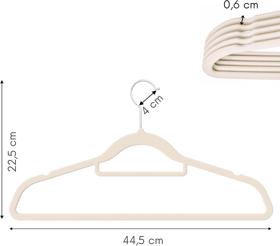 OGIVO Samt Kleiderbügel - 50er Set - rutschfest Bügel für Ihren Garderobe - kleine Stange für Krawat