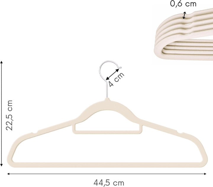 OGIVO Samt Kleiderbügel - 50er Set - rutschfest Bügel für Ihren Garderobe - kleine Stange für Krawat
