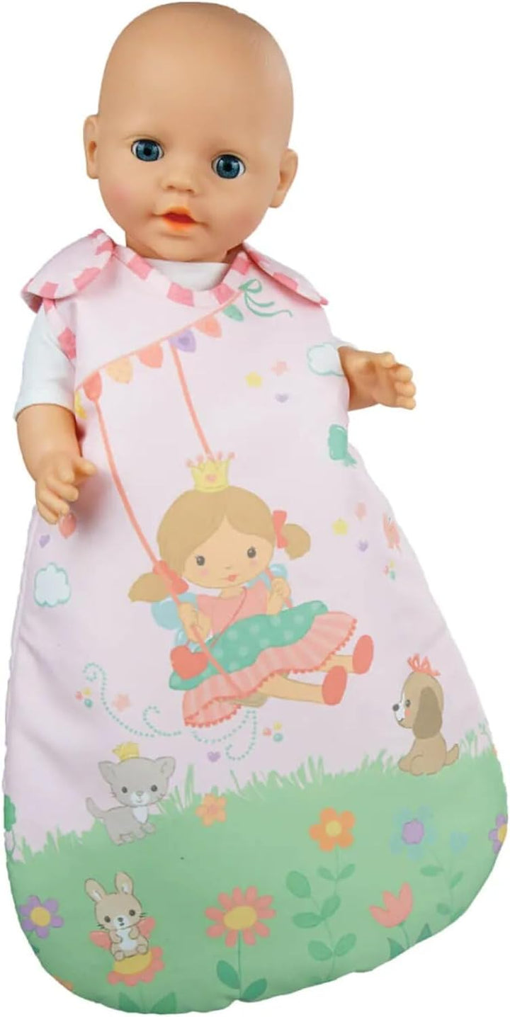 Heless 1593 - Puppen-Schlafsack "Prinzessin Emily", in Rosa, mit Prinzessin Emily Motiv, für Puppen