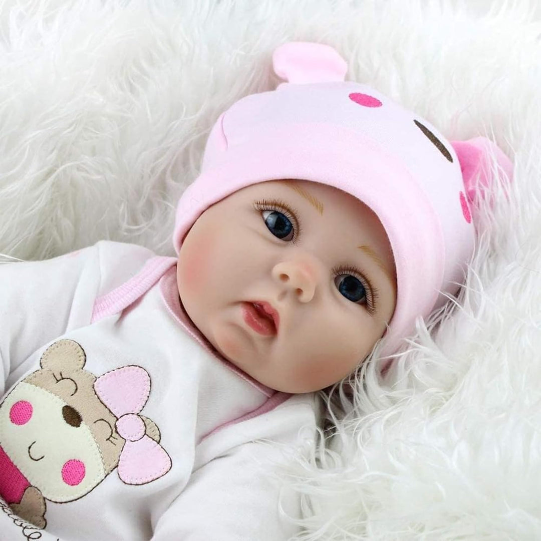 ZIYIUI 22Zoll Reborn Babypuppe Babys Puppe wie Echtes Baby Weiche Silikon Vinyl echt Babypuppen Lebe