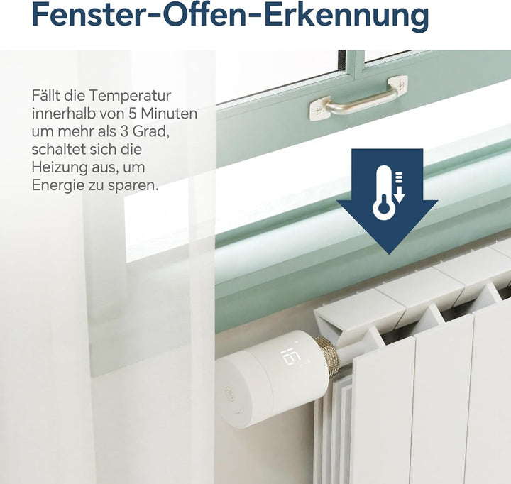 Beok Smart Home Heizkörperthermostat,WLAN Heizungthermostat Heizkörper Thermostatkopf Digital WiFi H