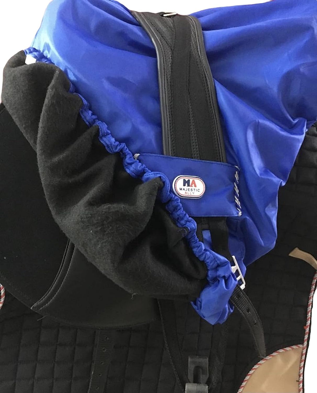 Majestic Ally Sattelbezug aus Nylon, wasserdicht, mit Fleece gefüttert, verschiedene Farben (Königsb