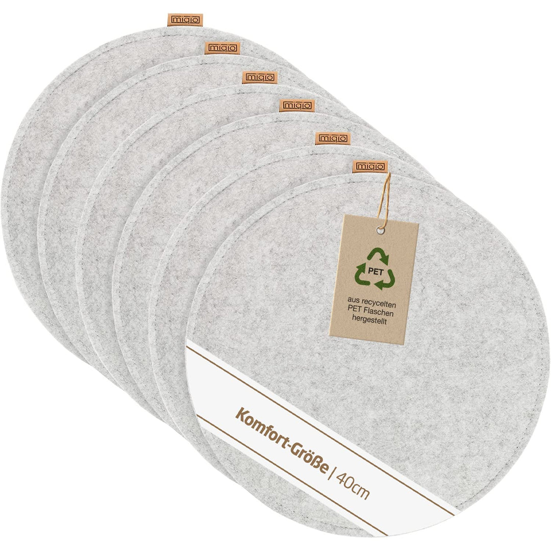 Miqio Design Sitzkissen Rund aus Filz mit Antirutschnoppen | Nachhaltig aus recycelten PET Flaschen