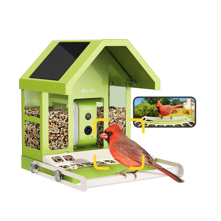 Birdfy Metall Vogelfutterhaus mit Kamera zur Live-Vogelbeobachtung, KI Vogelerkennung ohne ABO, 1080
