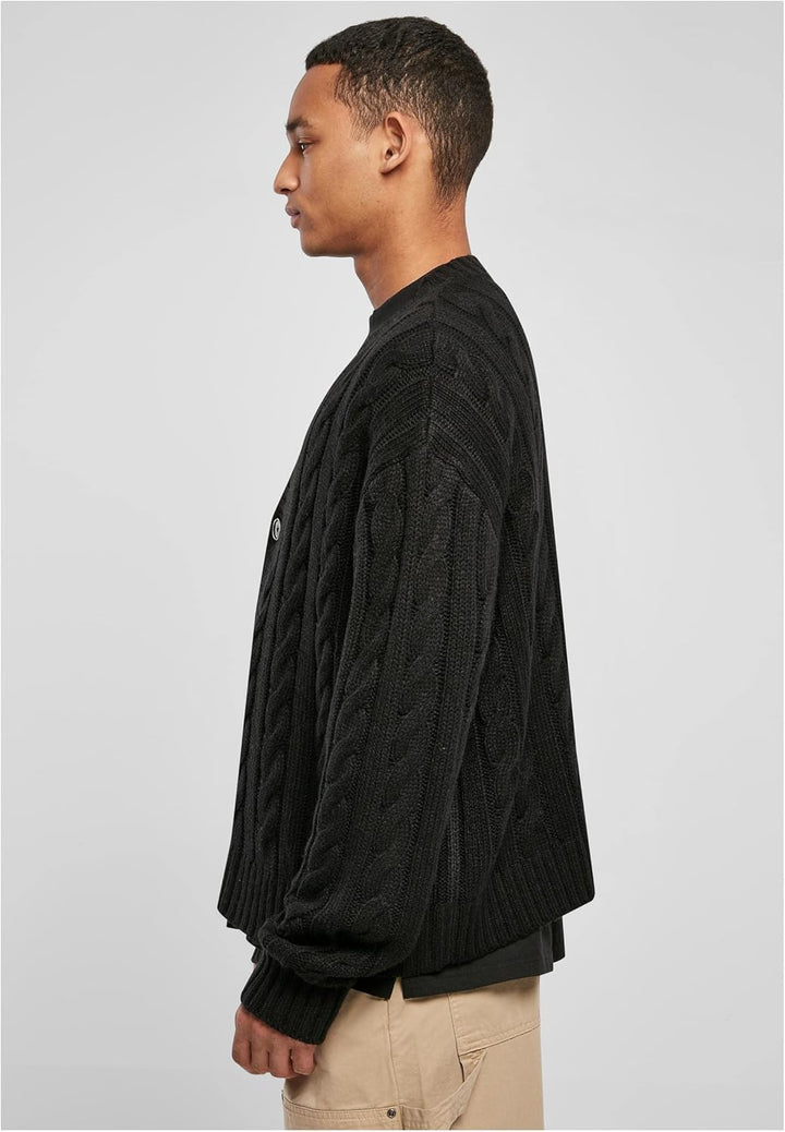 Urban Classics Herren Boxy Cardigan Sweatshirts S Schwarz, S Schwarz