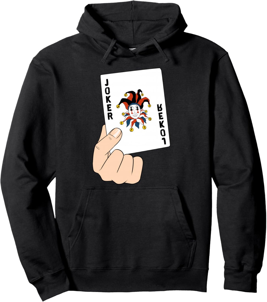 Lustiges Joker Karte Spielkarte Zocker Narr Pullover Hoodie
