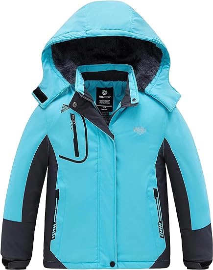 Wantdo Mädchen Berg Ski Jacke Warmer Winter Fleece Mäntel Wasserdichter Atmungsaktive RegenMäntel Ou