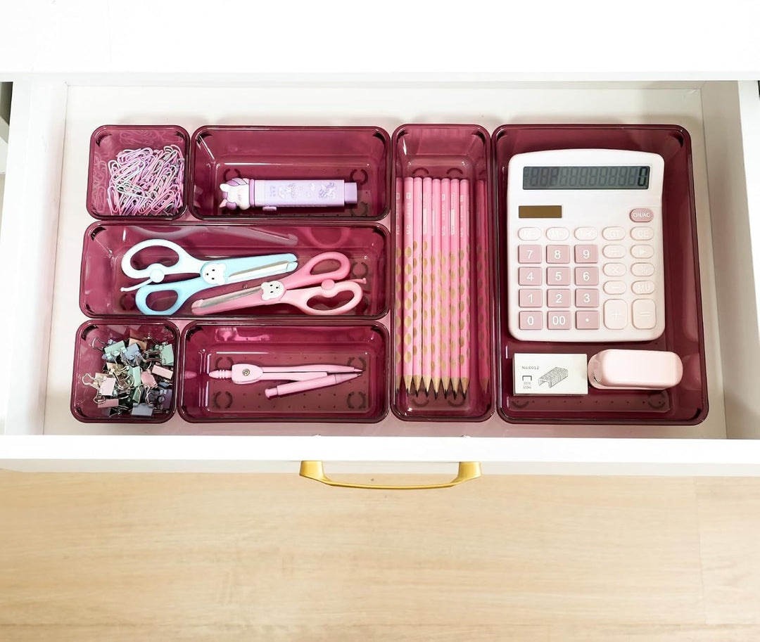 Schubladen Organizer, 25 Stück in 4 Grössen, Kunststoff, Schminktisch und Make-up Organizer, Ordnung