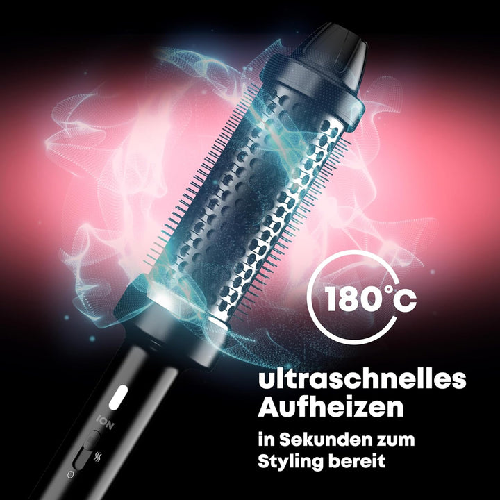 Revamp Thermobürste für mehr Volumen und seidiges, glänzendes Haar - Lockenbürste mit Ionendüse, sch