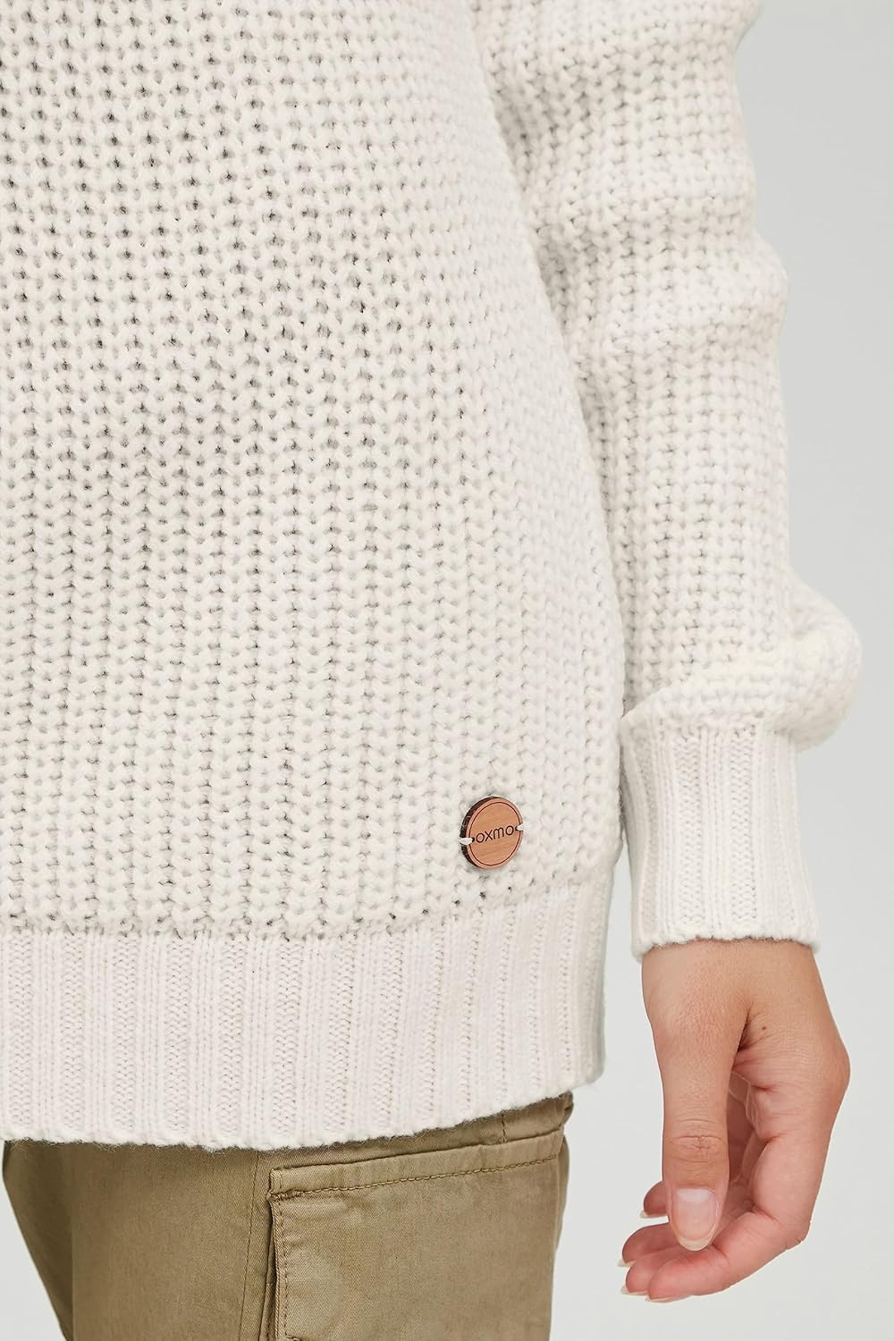 OXMO OXNanna Strickpullover Damen Grobstrickpullover Pullover mit Rollkragen Regular Fit M Cloud Dan
