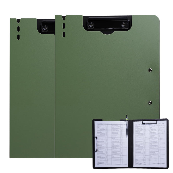 Klemmbrett a4, Schreibmappe 2er Pack Klemmbrett mit deckel, Klemmbrettmappe mit 2 Klemmen, Schreibbr