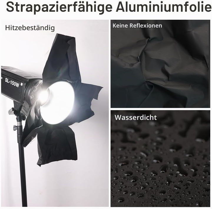 Mattschwarze Folie, 30,5 cm x 3 m, Rolle für Fotografie, Maskierung von Lichtlecks und Steuerung von