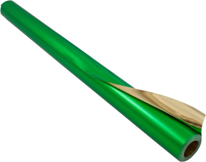 folia R 15 - Alufolie auf Rolle, doppelseitig kaschiert, ca. 50 cm x 10 m, grün / gold - ideal zum B