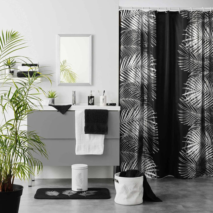 Douceur d'Intérieur 1801316 Orbella WC-Sitz, Schwarz/Silber, 37 x 47 cm WC-Sitz Schwarz / Silber, WC