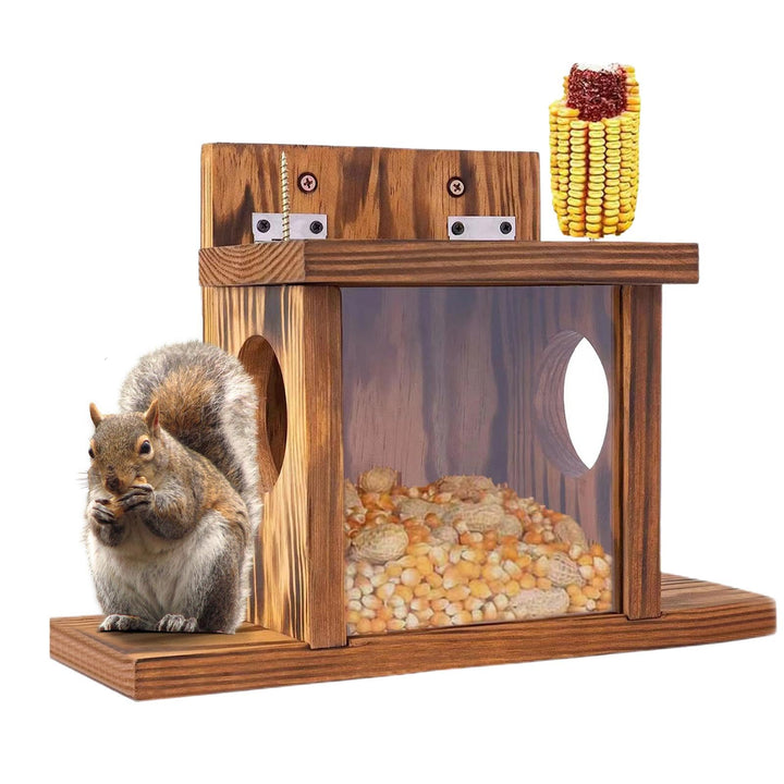 Eichhörnchen-Futterstation aus, Streifenhörnchen-Futterstation aus, rustikale Eichhörnchen-Futtersta