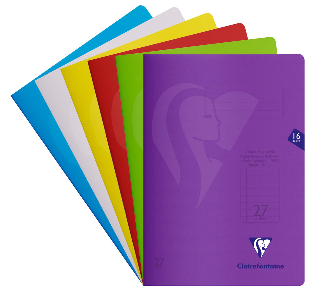 Clairefontaine 303227C - Packung mit 25 Heften S´coolbook, ideal für die Schule, DIN A4, 16 Blatt, 9