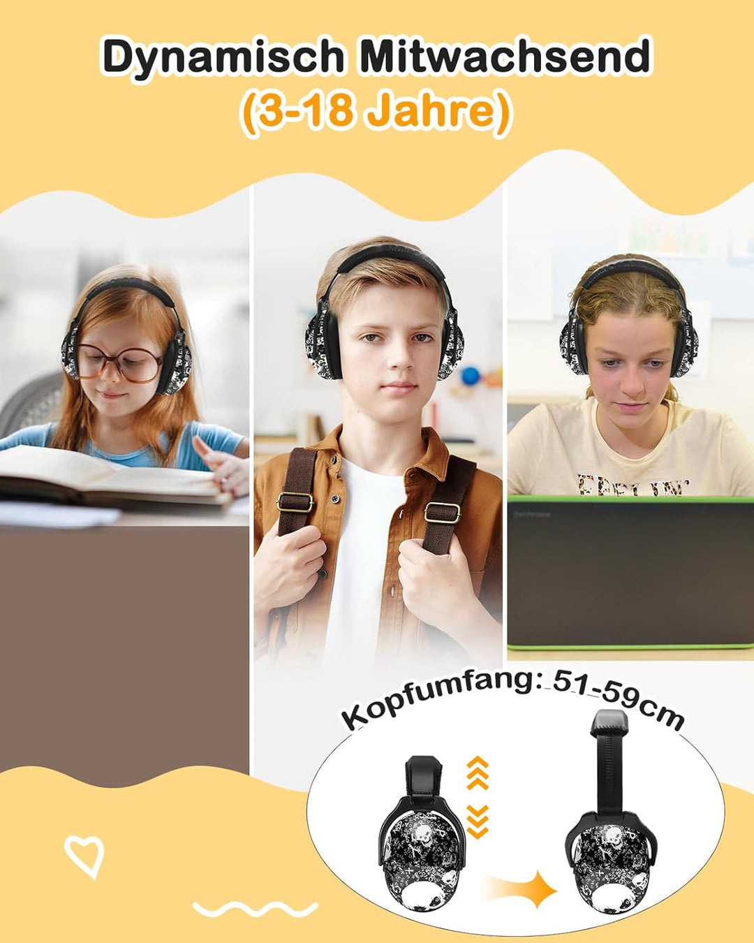 ZOHAN 030 Ohrenschützer für Kinder, Geräuschunterdrückung für Jugendliche, Autismus Gehörschutz mit