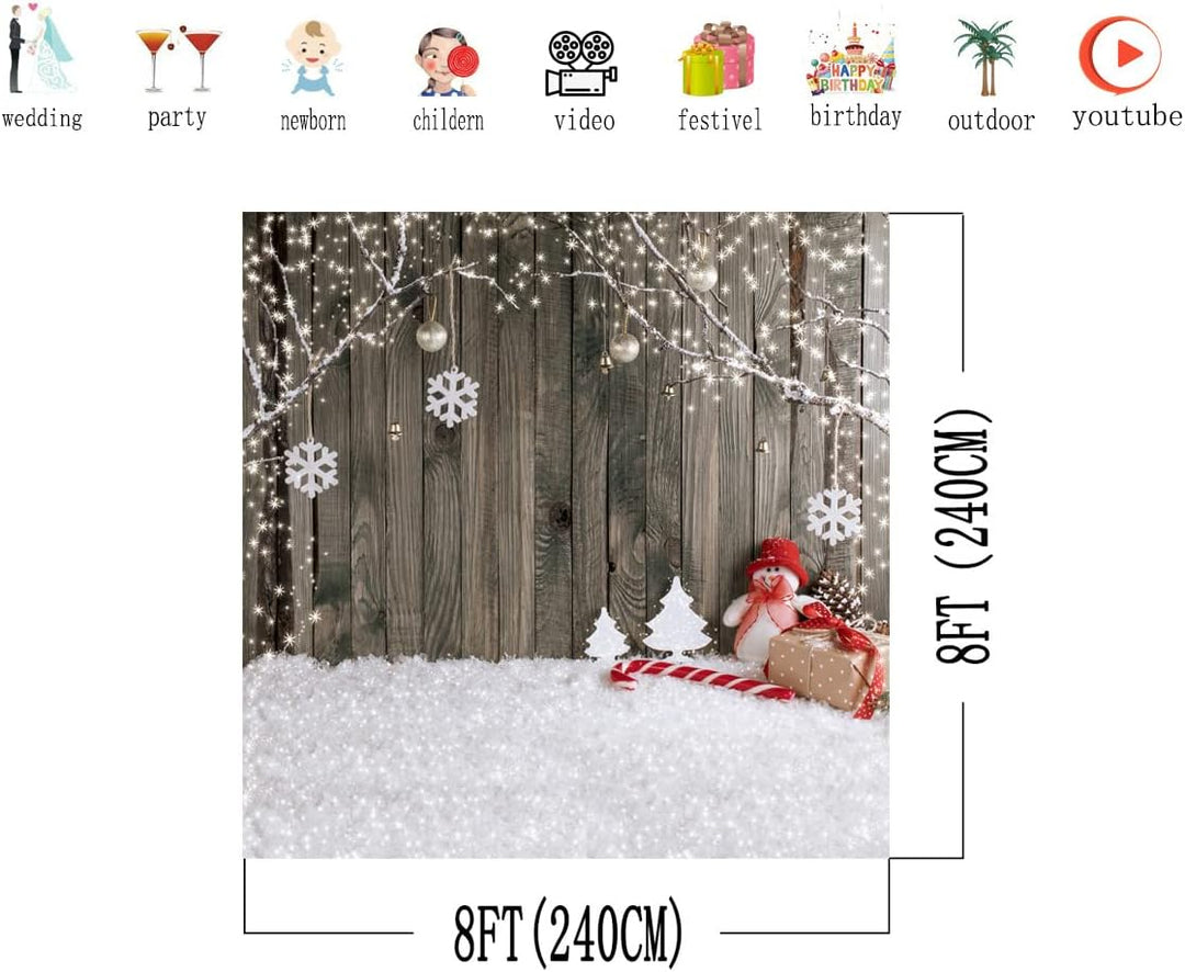 AIIKES 8x8FT Weihnachten Hintergrund Weihnachtsfotografie Hintergrund Weihnachten Foto Hintergrund U