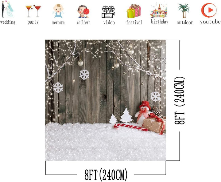 AIIKES 8x8FT Weihnachten Hintergrund Weihnachtsfotografie Hintergrund Weihnachten Foto Hintergrund U