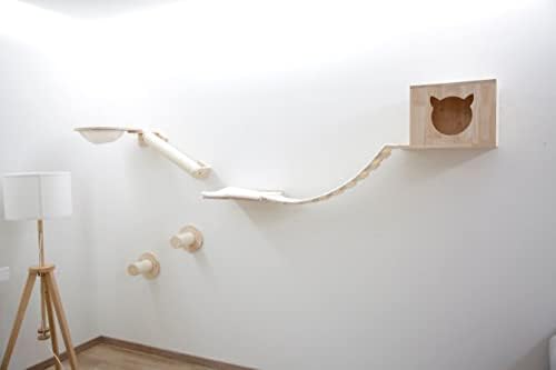Kerbl Katzen Kletterwand Anden, Trittstufen Brett Säule Mulde Brücke Höhle 7-TLG