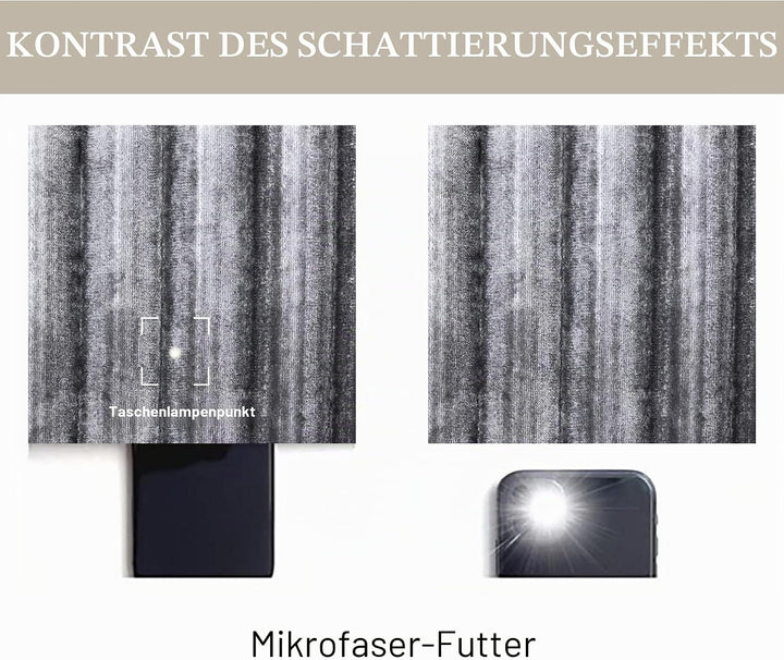 Vorhänge aus Crushed Samt, lange Optik, schön und klassisch, blickdicht und wärmeisolierend, für Woh