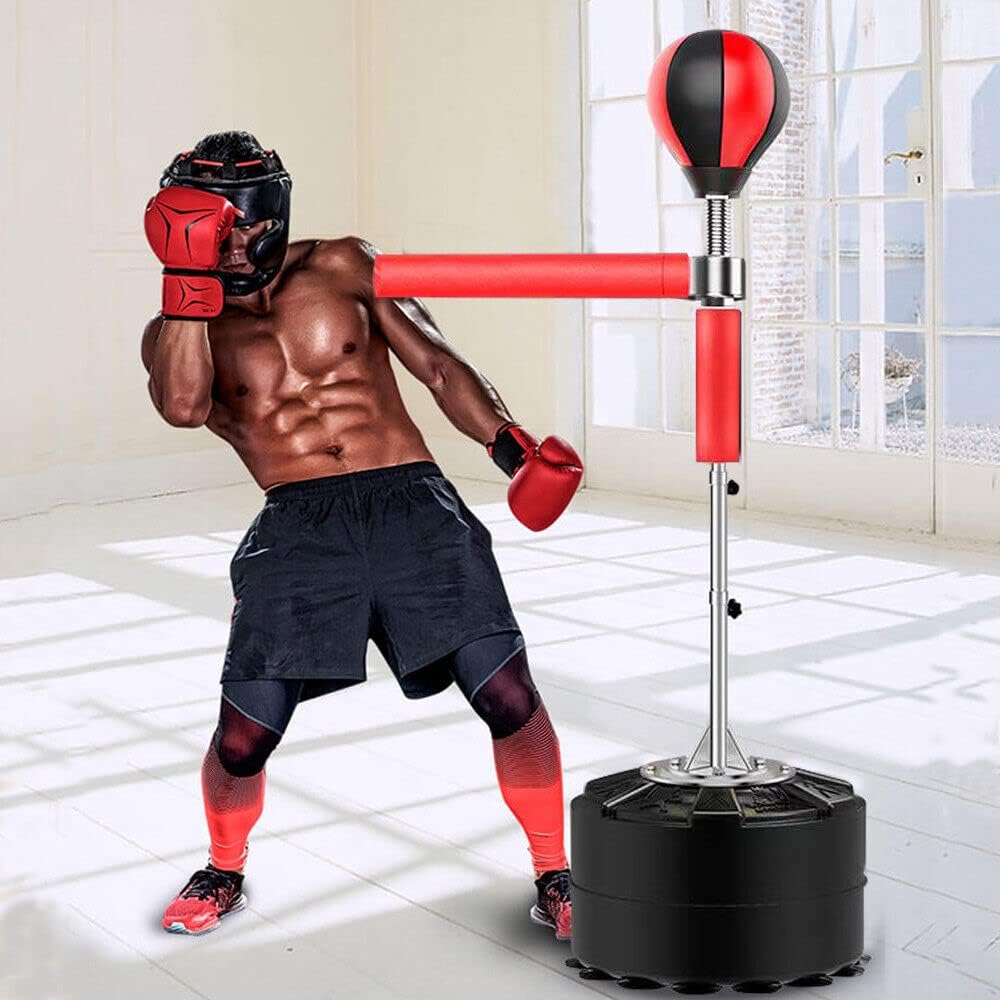 Fitness Standboxsäcke, 1.9m Höhenverstellbar Boxbirne Punchingball Box Ständer Boxball Punching Ball