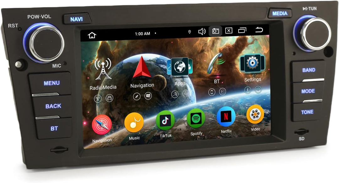 Erisin 8-Kern 4GB RAM+64GB ROM Android 14 Autoradio Bluetooth GPS Navigation für BMW 3er E90 E91 E92