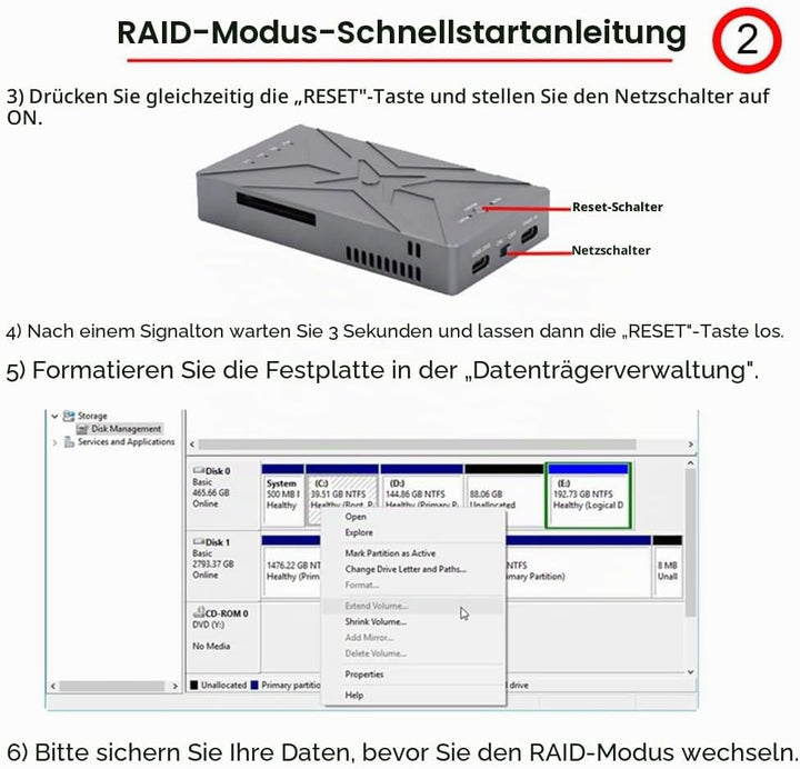 xiwai 20Gbps Dual NVME M.2 NGFF M-Key auf USB-C Typ-C Raid0 Raid1 JOBD Big Enclosure mit Lüfter Raid
