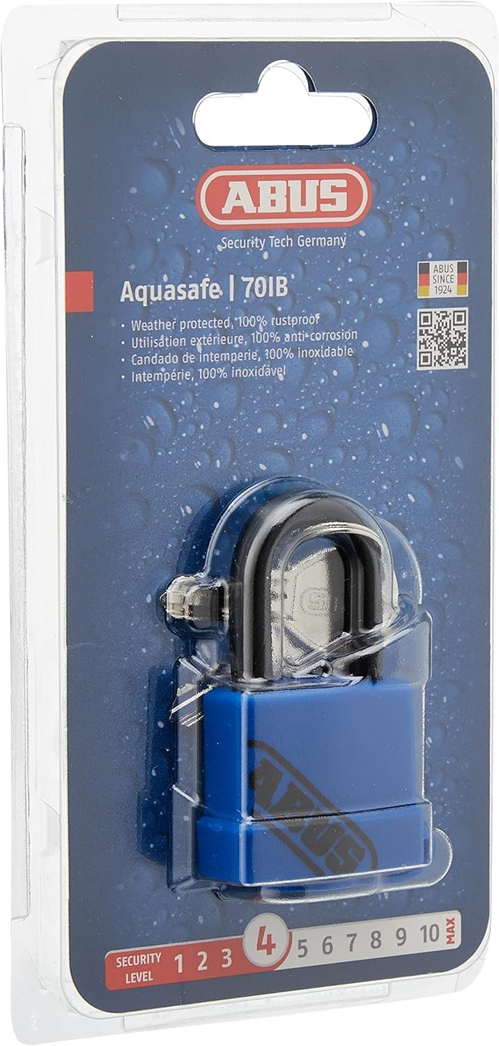 ABUS Messing-Vorhängeschloss Aqua Safe 70IB/35 - wetterfest - Edelstahlbügel für extra Korrosionssch