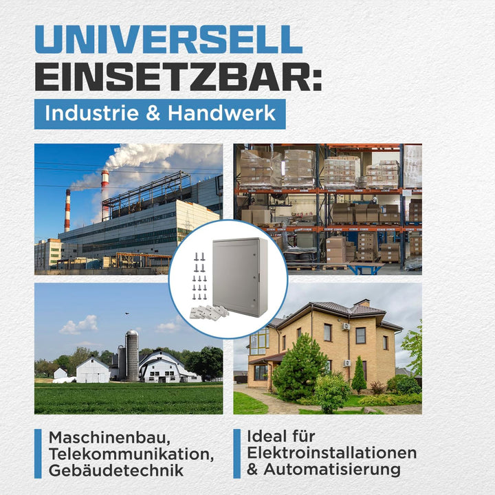 BOXEXPERT® Verteilerkasten aussen wasserdicht [ABS Kunststoff IP65 Gehäuse] grau (Serie Fleet) 800x6
