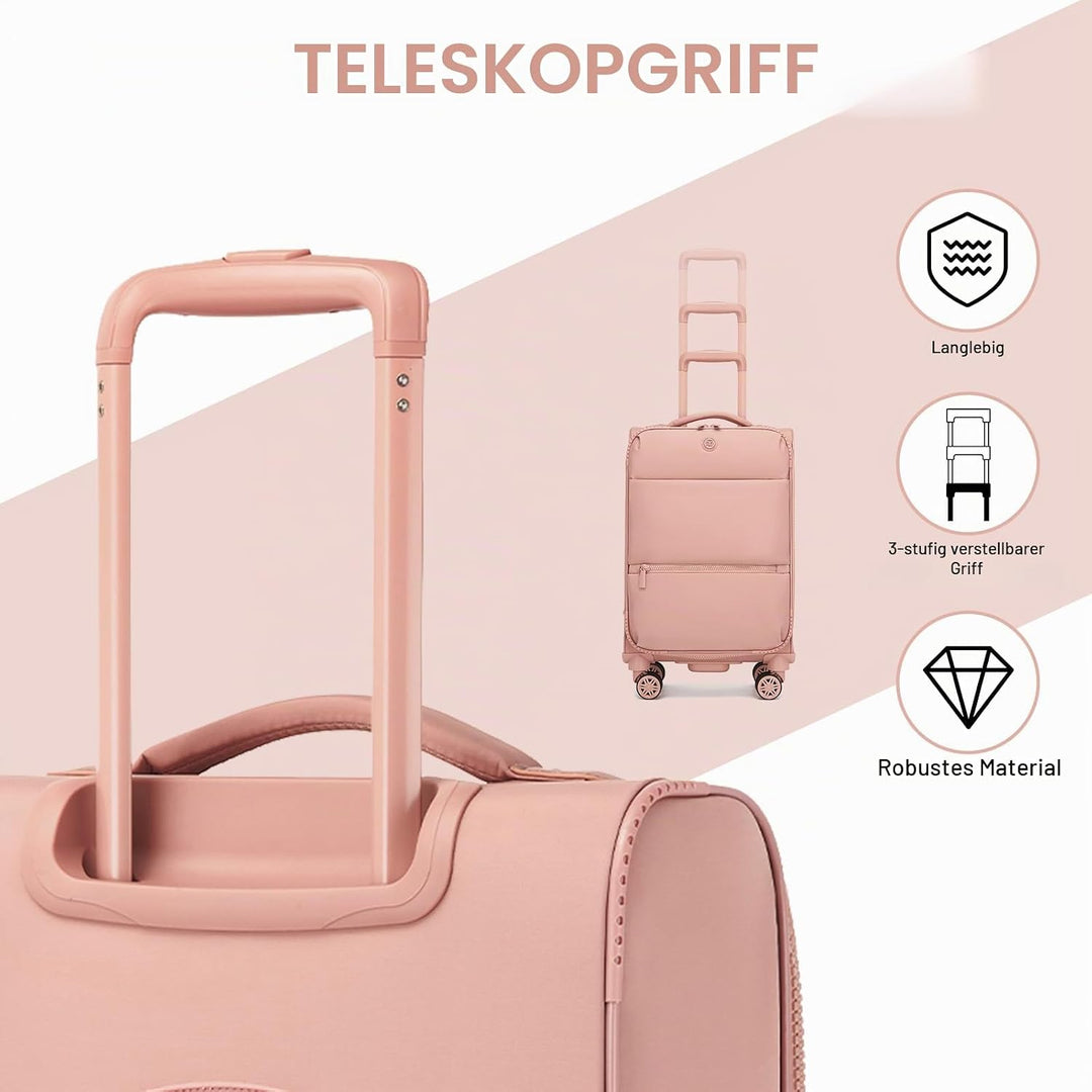 Miss Lulu Handgepäck Koffer 59.5 x 36.5 x 25 cm, Leichter weicher Reisekoffer mit getrenntem Nass-/T