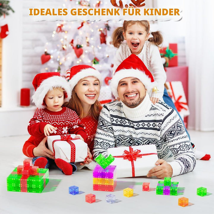 Magnetische Bausteine, Magnetische Bauwürfel für Kleinkinder von 1 bis 3 Jahren, Jungen und Mädchen,