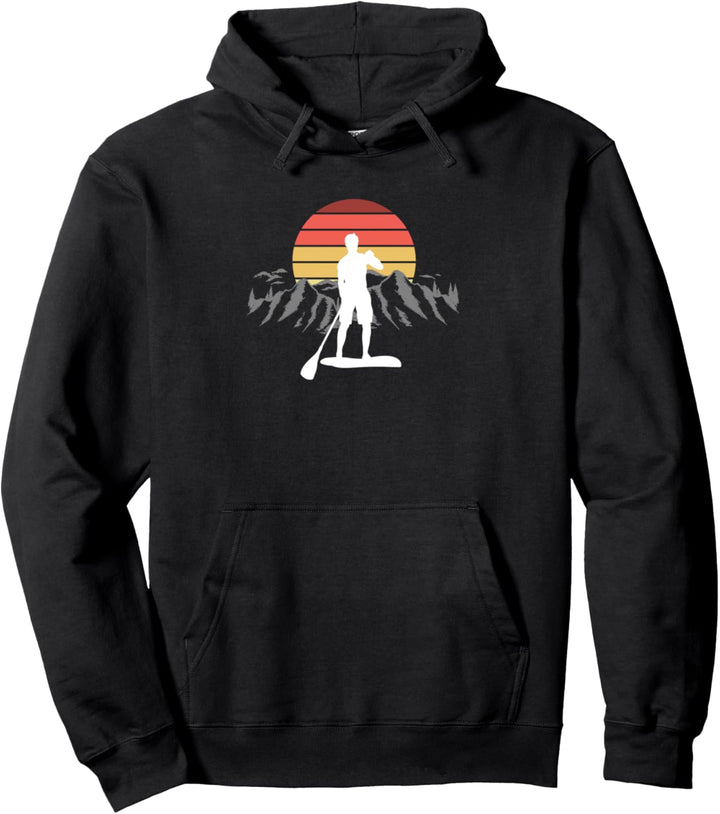 SUP Paddling Vintage Sunset Paddleboard Surfing Sport Pullover Hoodie