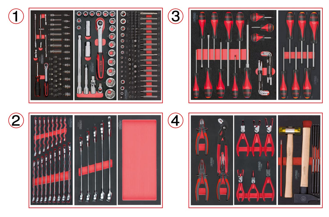 KS Tools 714.0241 Material-241 Werkzeug 4 Schubladen für Werkstattwagen