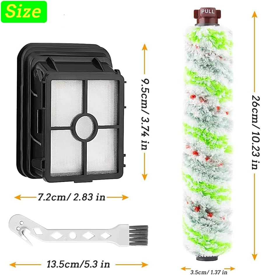 Asdazrxy 2 Stück Ersatzfilter und 2 Stück Multiflächen-Bürstenrolle Haustier, Zubehör für Bissell Cr