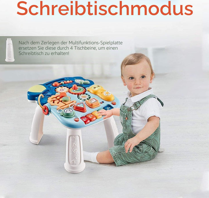 Lauflernwagen Kippsicher Baby Walker,Montessori-inspiriertes Spielzeug,Abnehmbares Musikpanel,Laufle