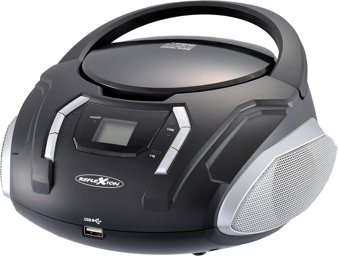 Reflexion CDR2250U BK UKW-Radio mit CD/MP3/USB/AUX-IN schwarz, Schwarz