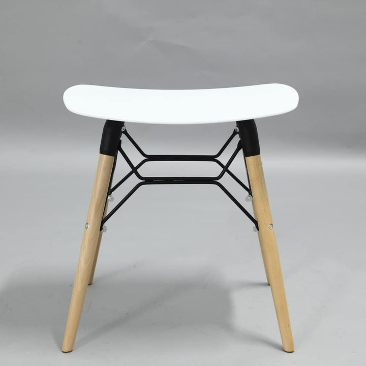 Hocker Holz Weiss Metall Skandinavisch Sitzhocker Quadratisch Rechteckig OPHÉLIE Farbe Platte - grau