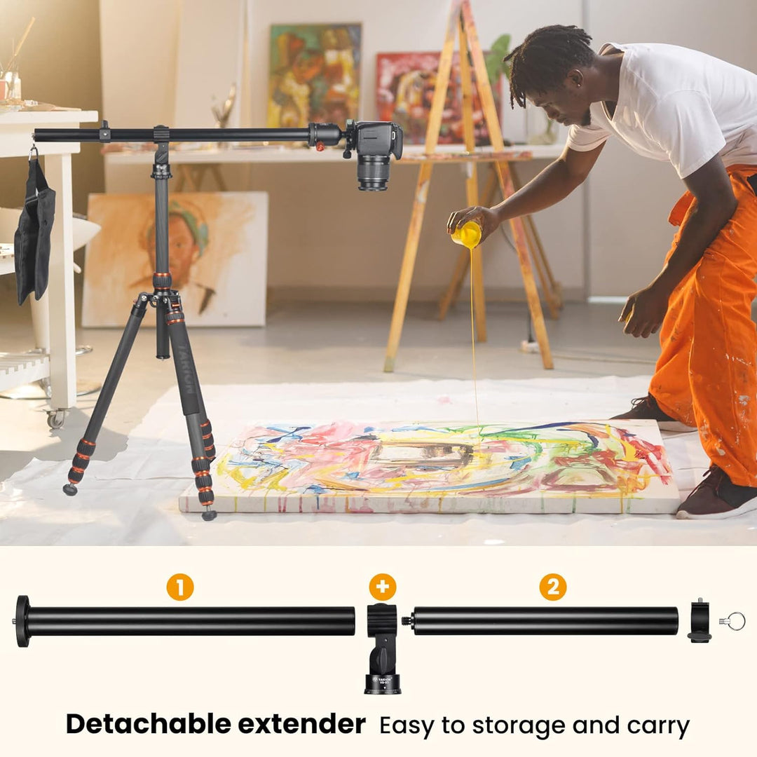 TARION Stativ Auslegearm Kamera Transversal Mittelsäule 57cm mit Stativtasche für 360° Panorama Aufn