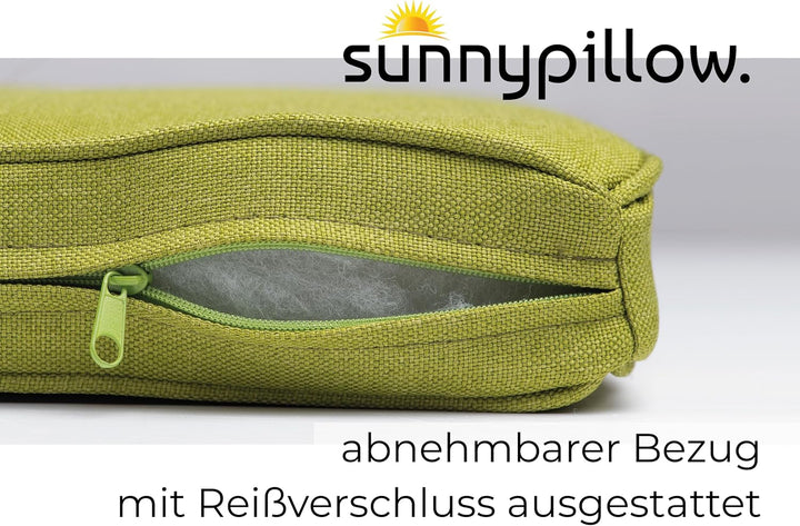 sunnypillow 4er Set Stuhlkissen wasserdicht UV-lichtecht 45 x 45 x 5cm - Polsterauflage Auflage für
