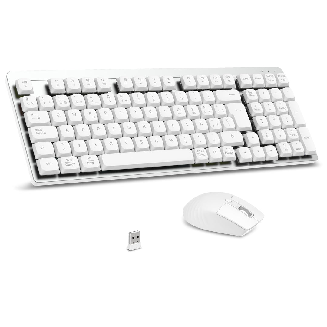 LeadsaiL FA98 Mechanische Tastatur mit niedrigem Profil, kabellose Tastatur und Maus mit rotem Switc