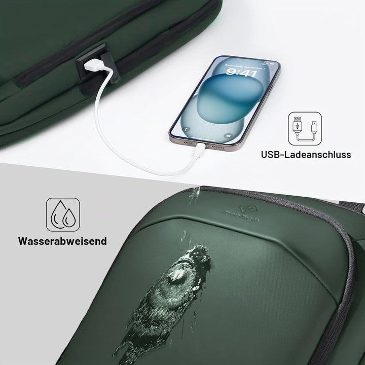 Laptop Rucksack Wasserdichter Gross mit USB-Anschluss Laptoptasche für 17 zoll Backpack Business Her