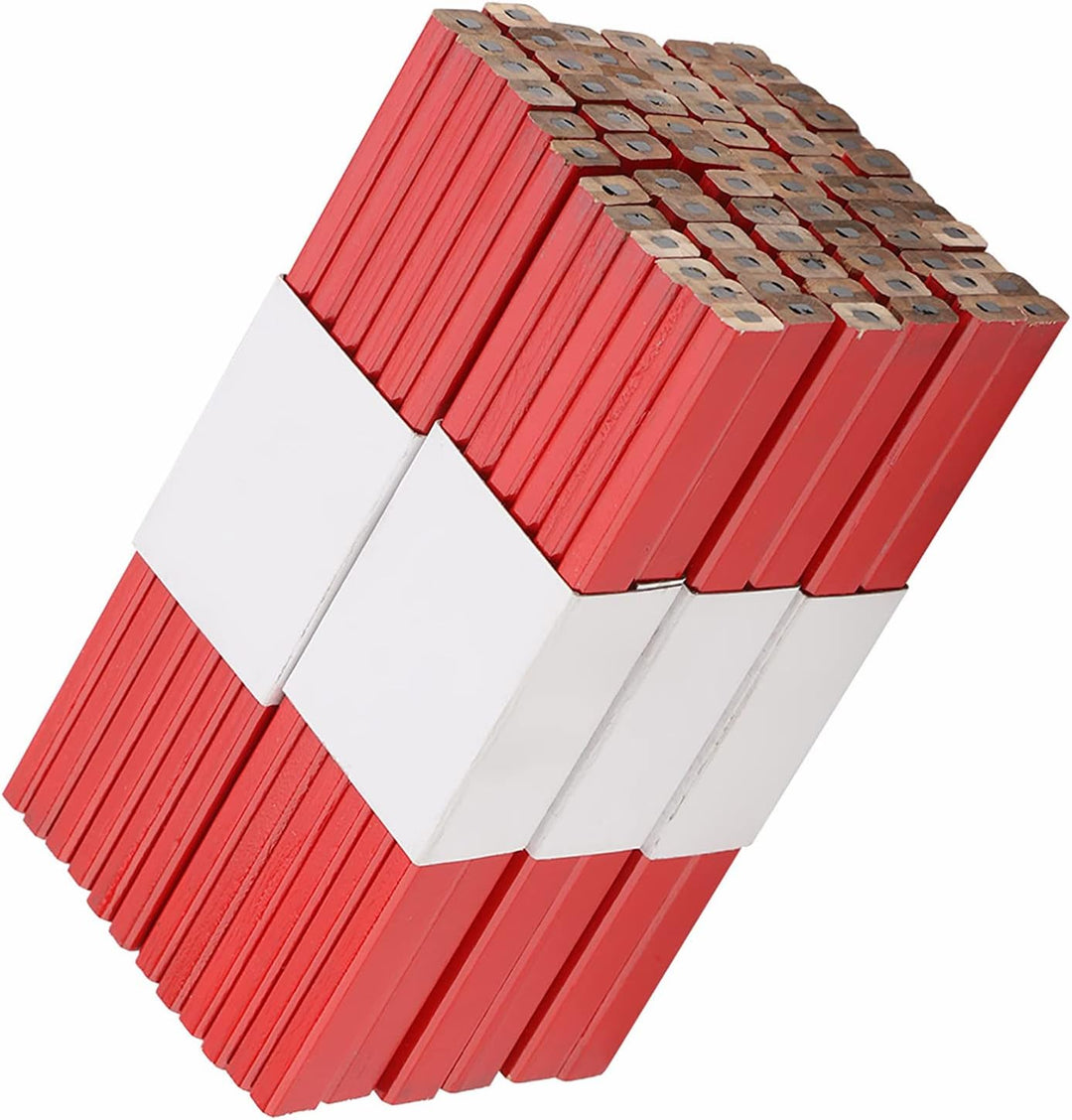 72Pcs 175mm Red Carpenter Pencil Achteckige Hartholz Markierung Bleistifte