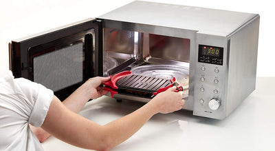 Lékué Microwave Grill, Mikrowellen-Grill, Stahl, rot und schwarz, 25,2 x 14,8 cm Standard