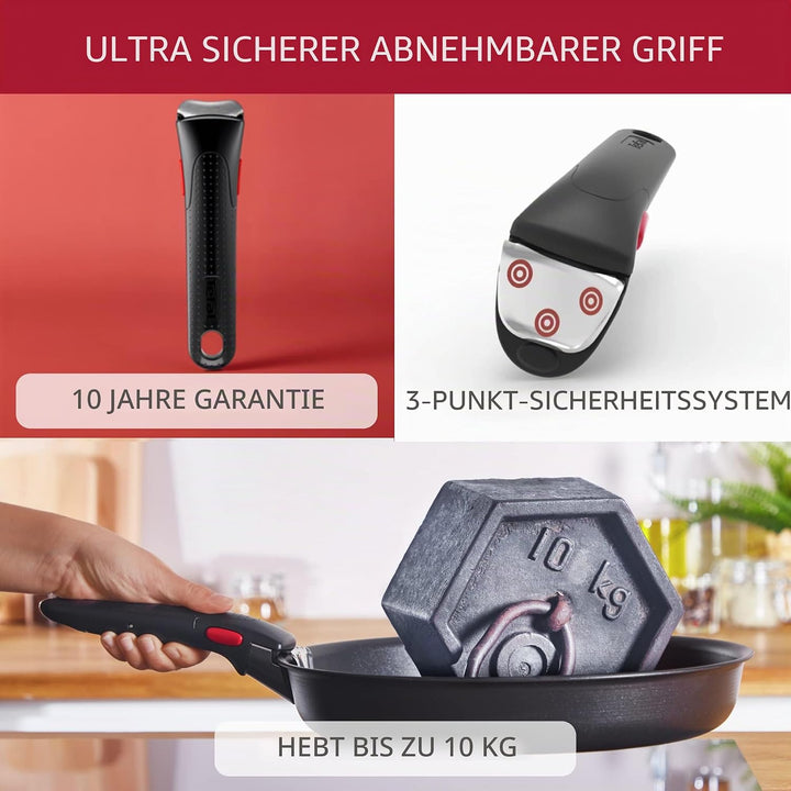 Lagostina Ingenio Essential Plus Antihaft-Töpfe und Pfannen-Set aus Aluminium für Gas und Backofen,