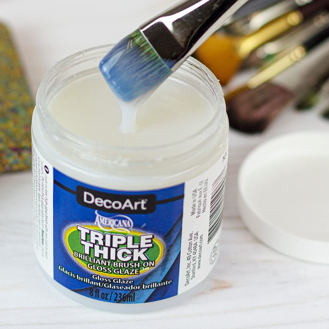 8 Ounce Jar Triple Thick Brilliant Brush-On Gloss Glaze TG01-36